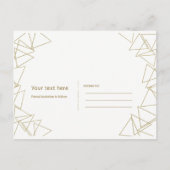 Gouden Geometrische Driehoeken Glam Moderne Opslag Aankondigingskaart (Achterkant)