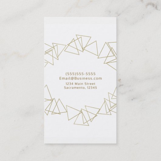 Gouden geometrische driehoeken Modern Glam Boho Ch Visitekaartje (Achterkant)
