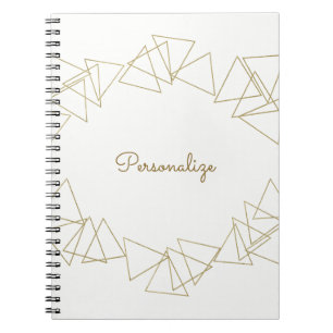 Gouden geometrische driehoeken Moderne glamour chi Notitieboek