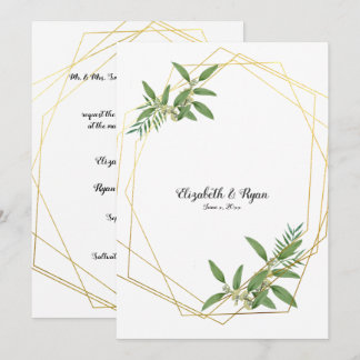 Gouden Geometrische Eucalyptus Bladeren Woud Kaart