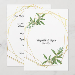 Gouden Geometrische Eucalyptusbladeren Woud Kaart