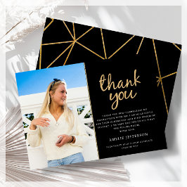 Gouden Geometrische Foto Afstuderen Dank u Kaart