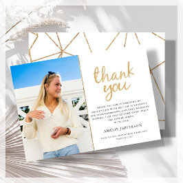 Gouden Geometrische Foto Afstuderen Dank u Kaart