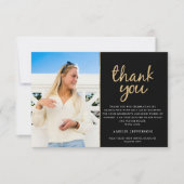 Gouden Geometrische Foto Afstuderen Dank u Kaart (Voorkant)