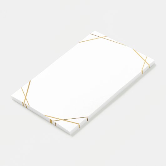 Gouden geometrische gouden effect noten post-it® notes (Schuin)