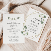 Gouden Geometrische Groene Achter & Voorzijde Form Kaart