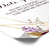 Gouden geometrische groene bordeauxrode bloemendat poster (Hoek)