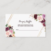 Gouden Geometrische Groene Bourgogne Bloemenluier  Informatiekaartje (Voorkant)