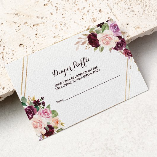 Gouden Geometrische Groene Bourgogne Bloemenluier  Informatiekaartje