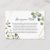 Gouden Geometrische Groene Eucalyptus Huwelijksrei Informatiekaartje (Voorkant)