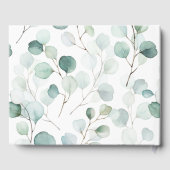 Gouden Geometrische Groene Gebladerte Trouw Gastenboek (Achterkant)