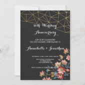 Gouden Geometrische Huwelijksverjaardag Kaart (Voorkant)