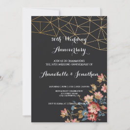 Gouden Geometrische Huwelijksverjaardag Kaart