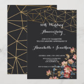 Gouden Geometrische Huwelijksverjaardag Kaart (Voorkant / Achterkant)