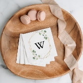 Gouden Geometrische Kalligrafie Monogram Bruiloft Servet