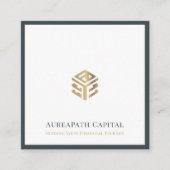 Gouden geometrische Logo Vierkante Visitekaartje (Voorkant)