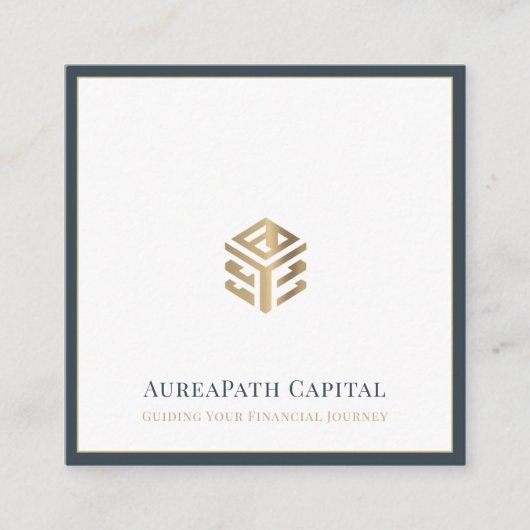 Gouden geometrische Logo Vierkante Visitekaartje (Voorkant)