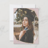 gouden geometrische marmer fotograduatie party inv kaart (Achterkant)