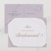 gouden geometrische marmerbare bruidsschat briefkaart (Voorkant / Achterkant)