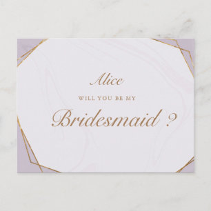 gouden geometrische marmerbare bruidsschat briefkaart