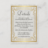 Gouden Geometrische Marmeren Bruiloft Details Informatiekaartje (Voorkant)