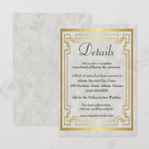 Gouden Geometrische Marmeren Bruiloft Details