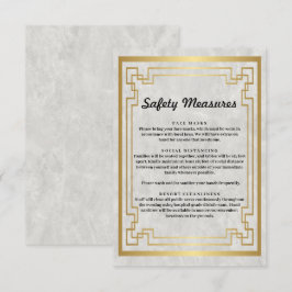 Gouden Geometrische Marmeren Veiligheidsmaatregele Informatiekaartje
