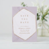 gouden geometrische marmerfoto Save the Date Kaart (Staand voorkant)