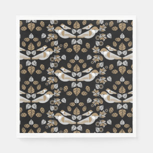 Gouden Geometrische Moderne Abstracte Vogel Kunst Servet
