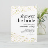 Gouden Geometrische Moderne Bruids Douche Uitnodig Kaart (Staand voorkant)
