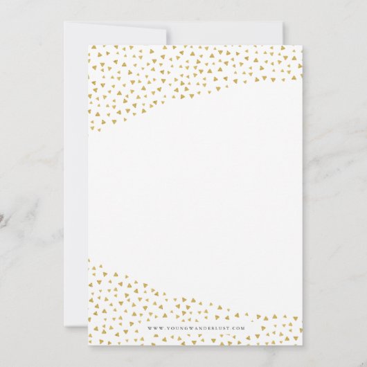 Gouden Geometrische Moderne Bruids Douche Uitnodig Kaart (Achterkant)