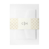 Gouden geometrische moderne bruiloft buik band uitnodigingen wikkel (Voorkant Voorbeeld)