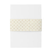 Gouden geometrische moderne bruiloft buik band uitnodigingen wikkel (Achterkant Voorbeeld)