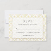 Gouden Geometrische Moderne Bruiloft RSVP Kaart (Voorkant)