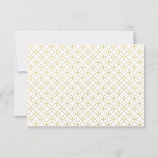 Gouden Geometrische Moderne Bruiloft RSVP Kaart (Achterkant)
