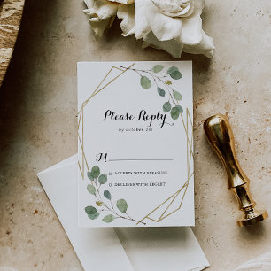 Gouden Geometrische Moderne Kalligrafie RSVP Kaartje