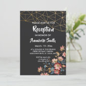 Gouden Geometrische Ontvangst Kaart (Staand voorkant)