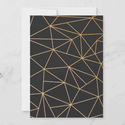 Gouden Geometrische Ontvangst Kaart (Achterkant)