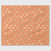 Gouden Geometrische Patroon Custom Perzik Achtergr Cadeaupapier (Vlak)