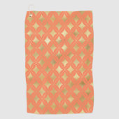 Gouden Geometrische Patroon Custom Perzik Achtergr Golfhanddoek (Voorkant)