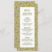 Gouden geometrische patroon, moderne verjaardag me menu (Voorkant / Achterkant)