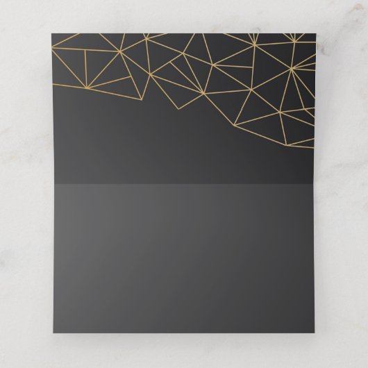 Gouden Geometrische Plaats Kaart Plaatskaartje (Binnenkant ongevouwen)