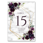 Gouden geometrische pruim Paarse marmeren elegante Kaart (Achterkant)