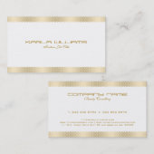 Gouden geometrische rand op effen wit visitekaartje (Voorkant / Achterkant)