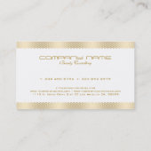 Gouden geometrische rand op effen wit visitekaartje (Achterkant)