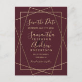 gouden geometrische rode Bourgogne, behalve de dat Aankondigingskaart (Voorkant)