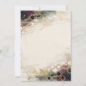 Gouden Geometrische Rooster Tartan Bewaar De Datum Save The Date (Achterkant)
