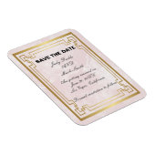 Gouden Geometrische Roze Marmer Trouw Save The Dat Magneet (Rechterzijde)