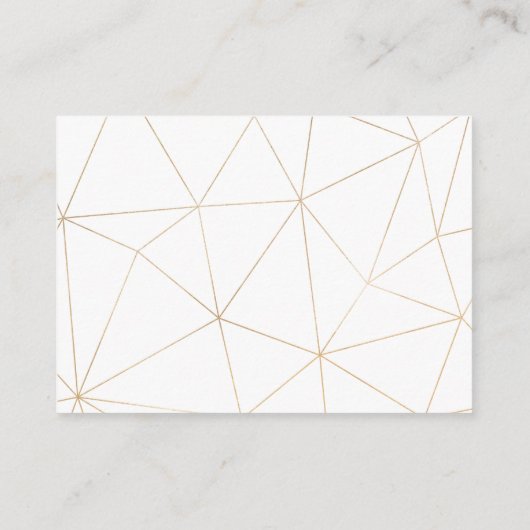 Gouden geometrische RSVP reactiekaart Informatiekaartje (Achterkant)