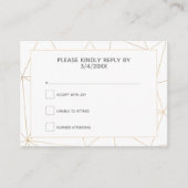 Gouden geometrische RSVP reactiekaart Informatiekaartje (Voorkant)